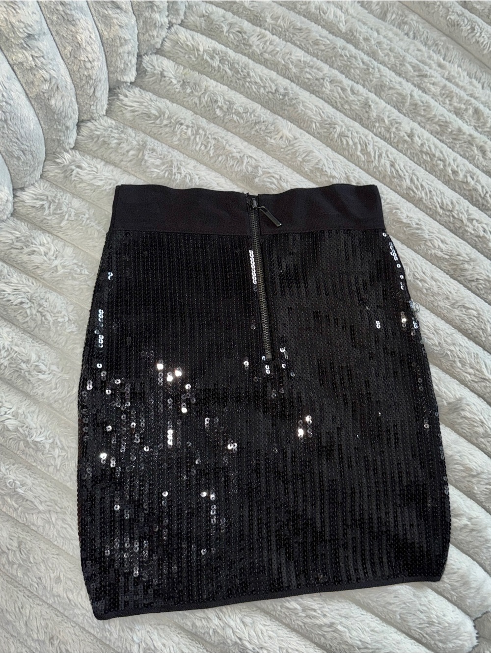 BEBE Black Sequin Pencil Skirt NWOT